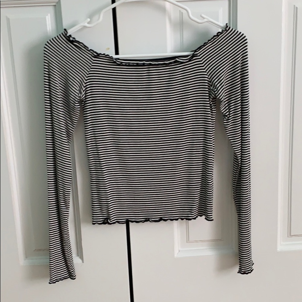 Me to We off-the-shoulder striped tee
